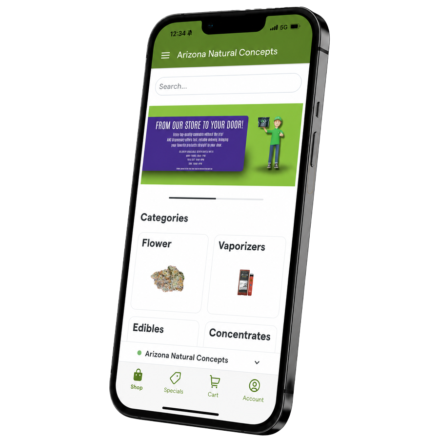 ANC Dispensary app displayed on a phone
